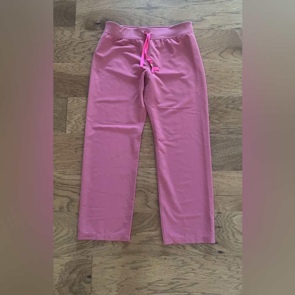 Figs Scrub Bottoms Womens M Pink Technical Straight Pants Stretch Pockets M/P
